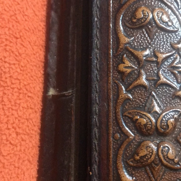 Antique Tooled Don Quyote de La Mancha hard leather notepad holder - Picture 4 of 10